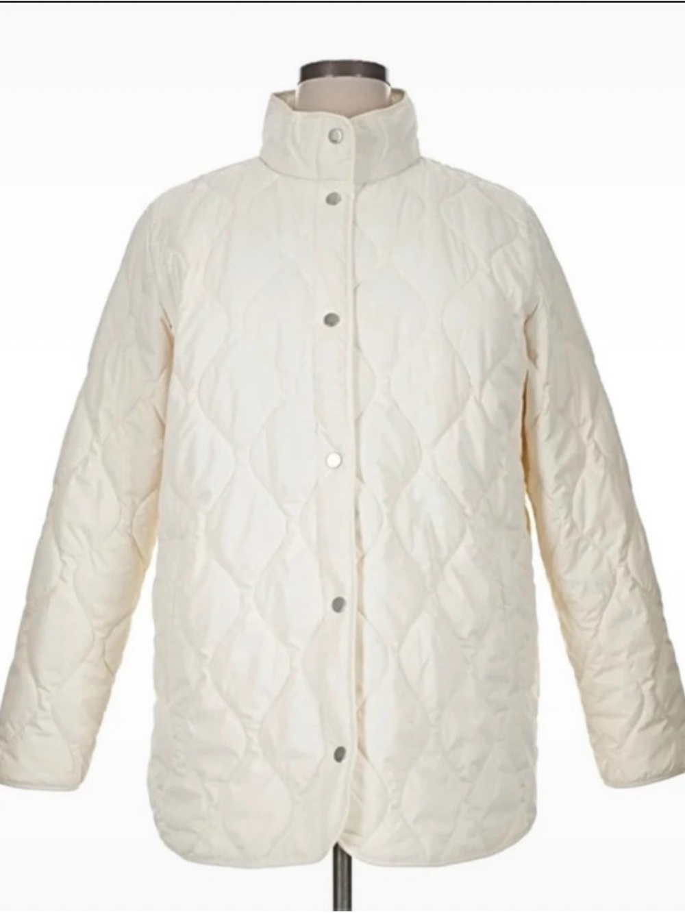 32° Degree Heat Quilted Button-Front Jacket in Cream